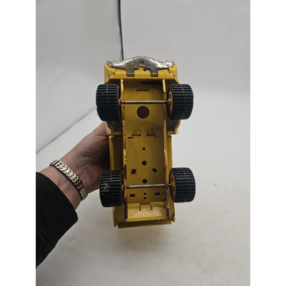 Vintage 70's Tonka Small Pressed Steel Metal Yellow 8.75